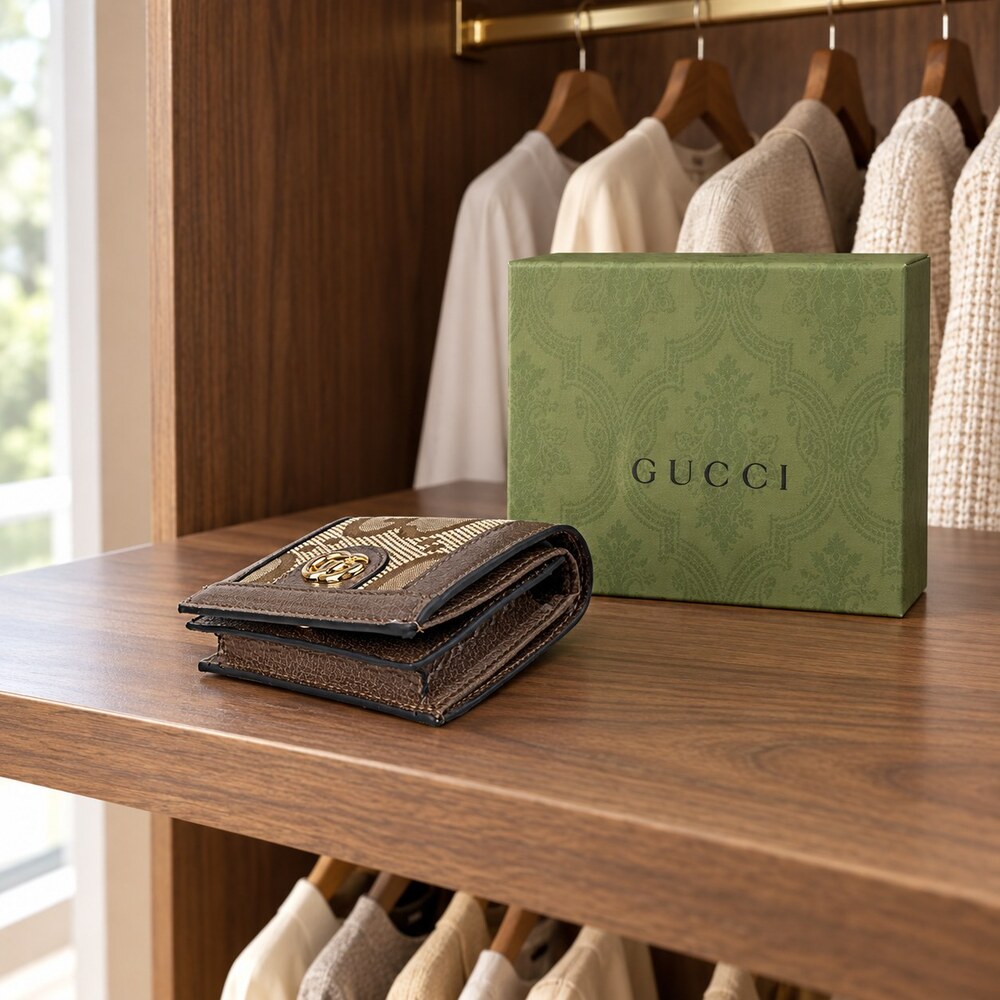 Gucci GG Marmont Jumbo GG Compact Wallet - Picture 4 of 6